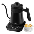 Secura Electric Gooseneck Kettle with 5 Temperature Control Presets, 100% Stainless Steel Inner Tea/Coffee Kettle with 1.5H Keep Warm, 1200 Watt Quick Heating for Coffee Tea Brewing, 0.8L, Matt Black