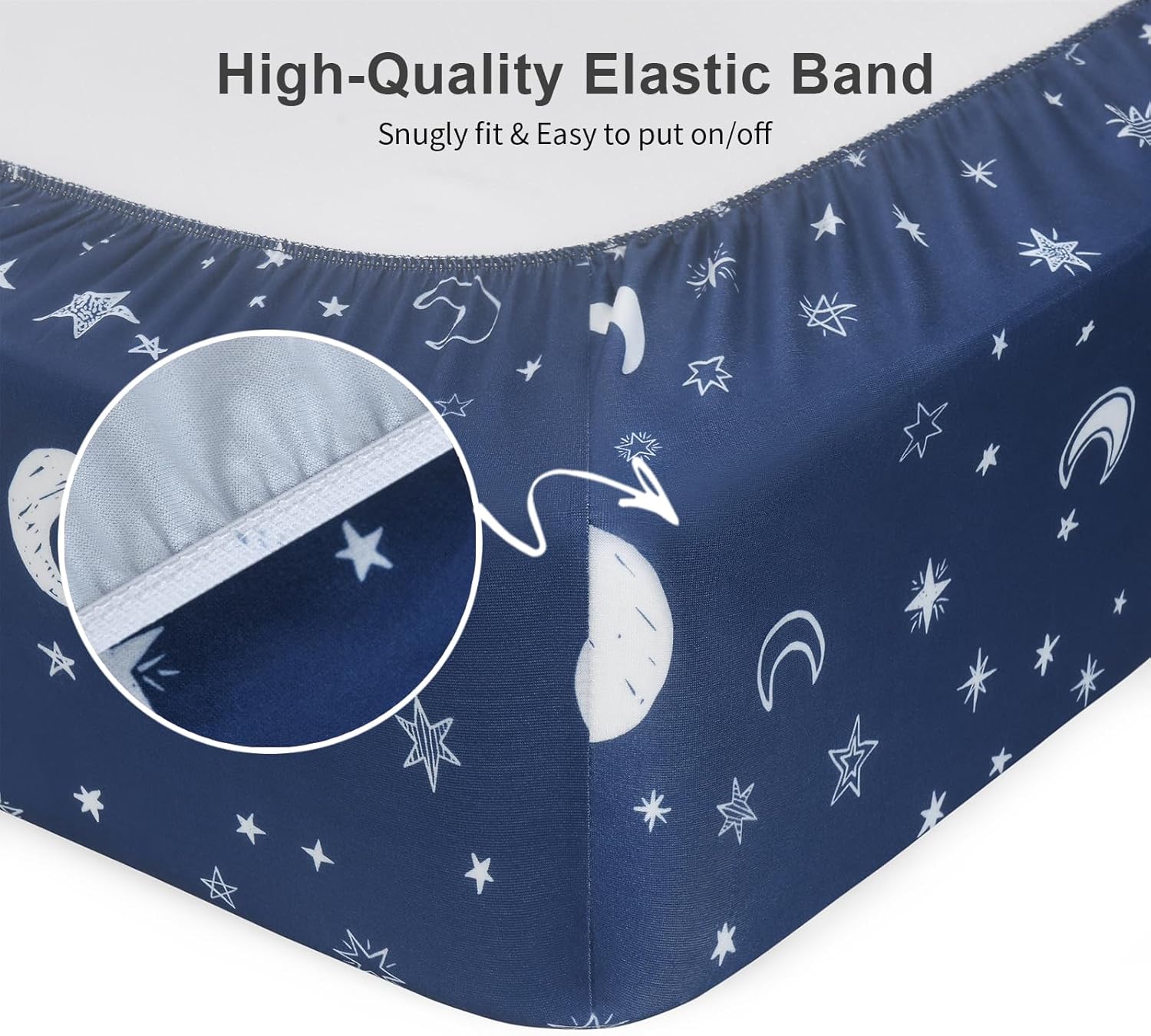 Pack N Play Sheets Fitted by [Brand Name] - 2-Pack Soft & Breathable Mini Crib Sheets | Starry Sky & Clouds