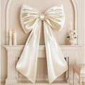 Giant Bow Decoration - Large Cream White Coquette Bow for Wedding & Party Backdrop | Satin Finish