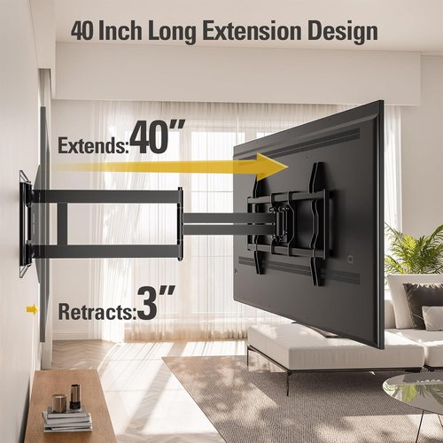 Mounting Dream Long Arm TV Wall Mount - Full Motion Bracket for 42-94 Inch TVs | 40'' Extension, Swivel & Tilt, Max VESA 800x400mm, Supports Up to 150lbs