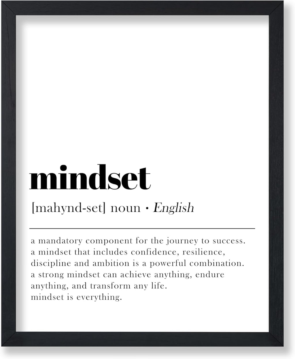 Poster Master Mindset Definition Print - Motivational Typography Wall Art | Inspiring Decor 8x10 Unframed