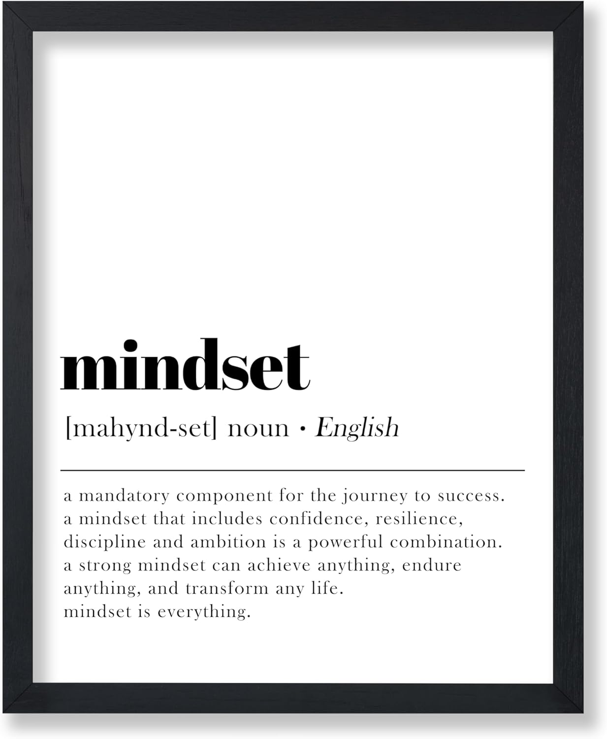 Poster Master Mindset Definition Print - Motivational Typography Wall Art | Inspiring Decor 8x10 Unframed