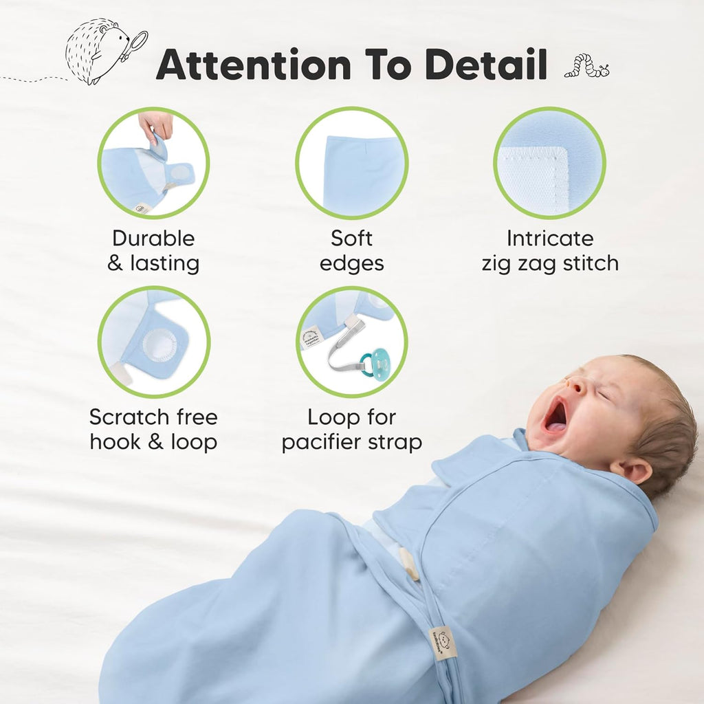 ABC Land Organic Baby Swaddle Sleep Sacks - Soft & Snug for Newborns 3-6 Months | 3-Pack Nursery Blankets