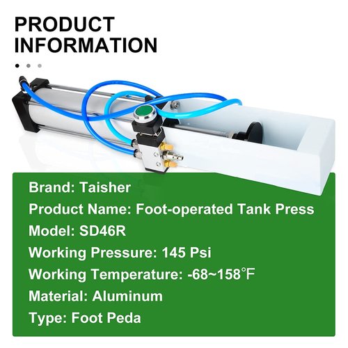 TAISHER Push Valve Aluminum Can Crusher，Eco-Friendly Recycling Tool，Heavy Duty Pneumatic Cylinder Soda Beer Can Crusher
