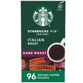 Starbucks VIA Instant Coffee Packets, Single Serve, Dark Roast Coffee, Italian Roast, 96 Packets