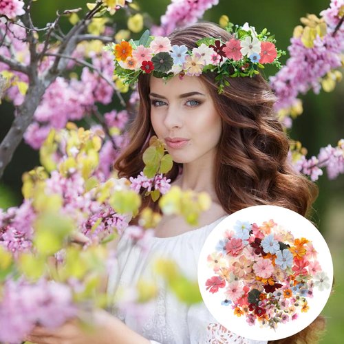 Mini Artificial Flowers for Decoration, 120 Pieces Small Fabric Silk Flowers Fake Wildflowers Garland Decoration Multicolor Rose Daisy Peony Flowers Heads for Home Wedding DIY Crafts Decoration
