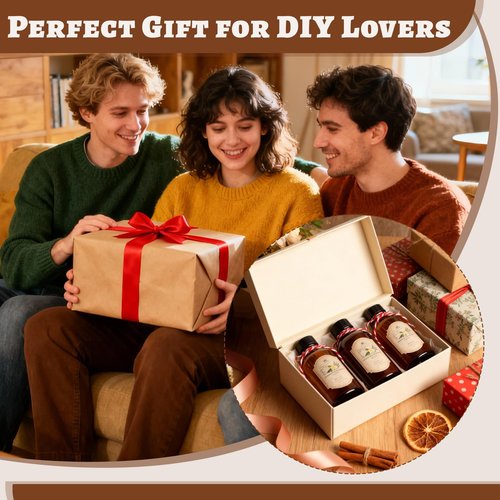 GGOLDMER 18 Pack 8oz Amber Glass Boston Round Bottles, Brown Vanilla Extract Bottles with Phenolic Polycone Caps for Homemade Vanilla, Syrup, Kombucha, Essential Oils, Gift Giving