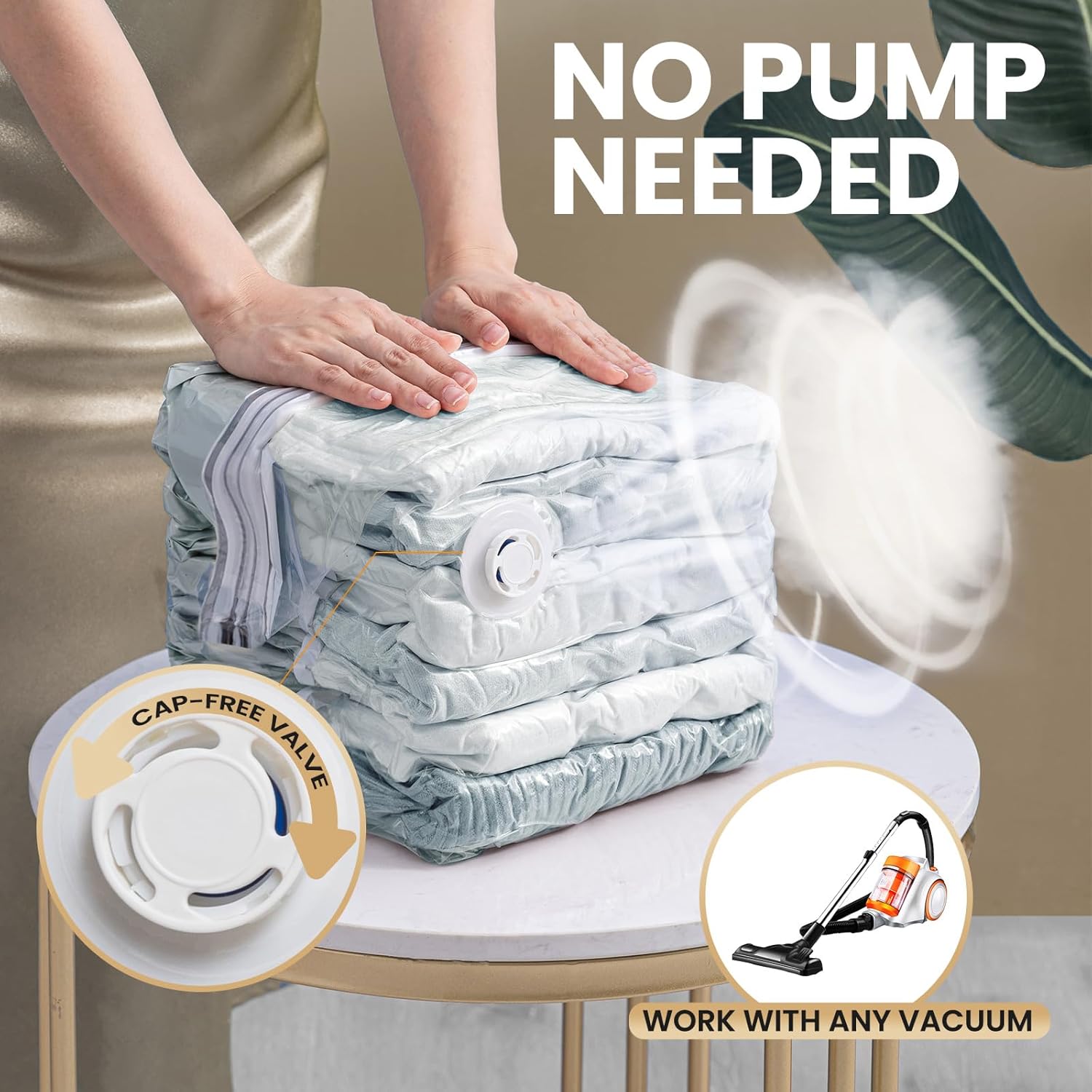 TAILI Vacuum Storage Bags - 6 Pack Combo (3 Jumbo + 3 Medium) for Bedding & Clothing Organization