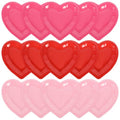 JarThenaAMCS 60Pcs Valentine's Day Paper Plates Heart Shaped Disposable Plates Red Pink Decorative Tableware for Holiday Anniversary Birthday Wedding Party Supplies