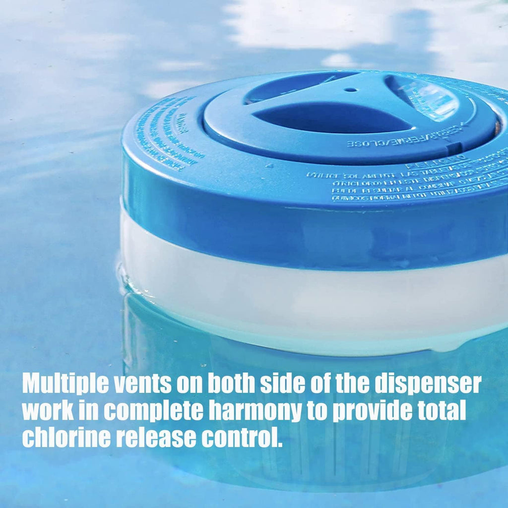 Skiennix Floating Chlorine Dispenser - Large Capacity Chlorinator for Pools & Spas | Fits 3-Inch Tablets