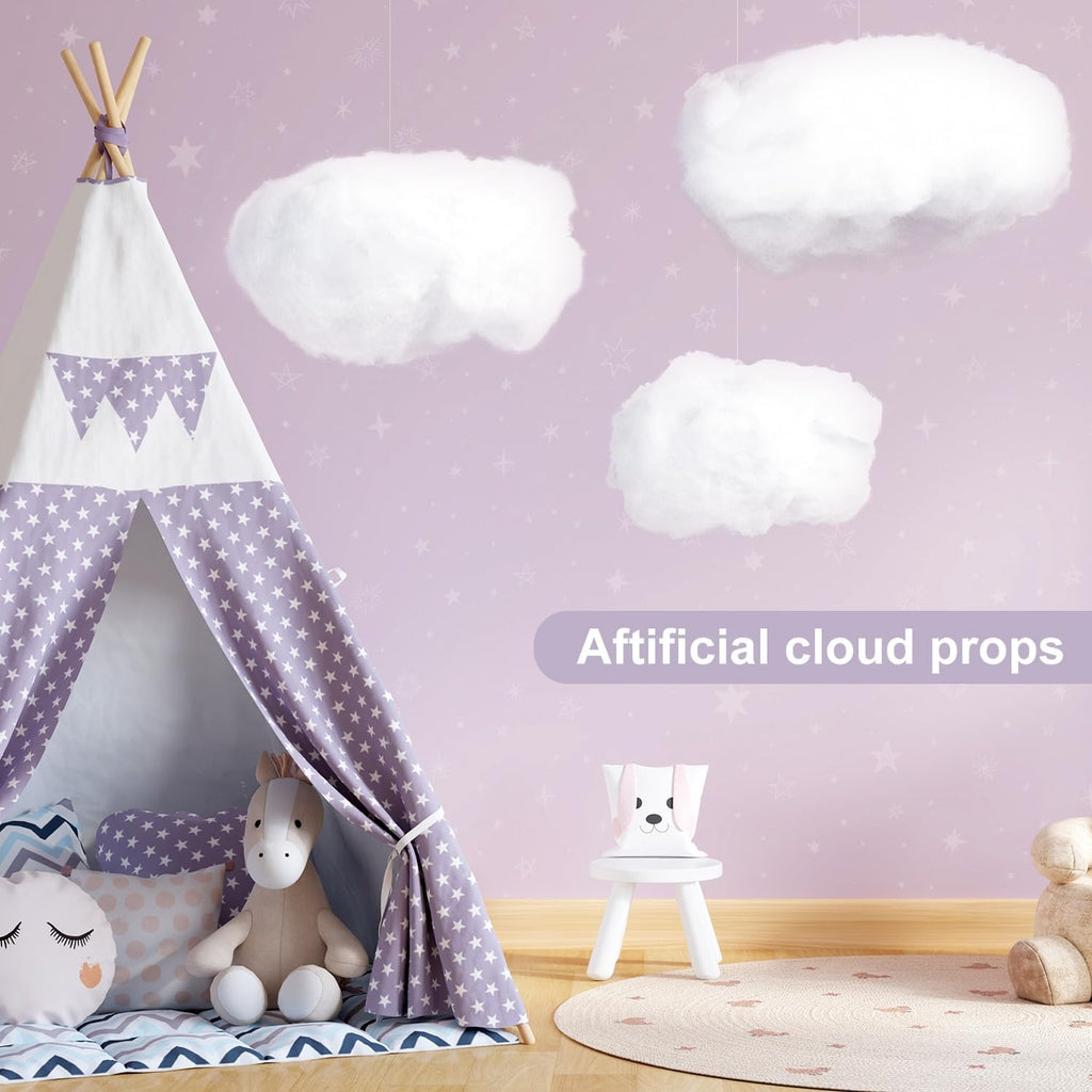 ZAUGONTW Artificial Cloud Props - 3D Hanging Decorations for DIY Room Decor | 6 Pieces in 3 Sizes