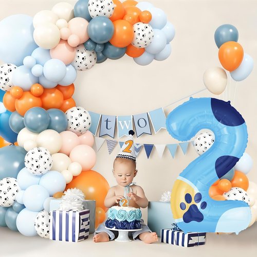 40 Inch Blue Number 2 Balloon for 2nd Birthday Party Decorations Supplies