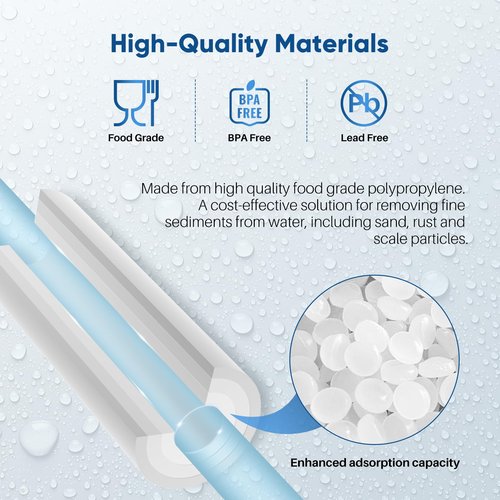 PUREPLUS 5 Micron 20" x 4.5" Whole House Sediment Home Water Filter Replacement Cartridge, Compatible with DGD-5005-20, AP810-2, P5-20BB, FP25B, FPMB5-20, 155358-43, SDC-45-2005, 4 Pack