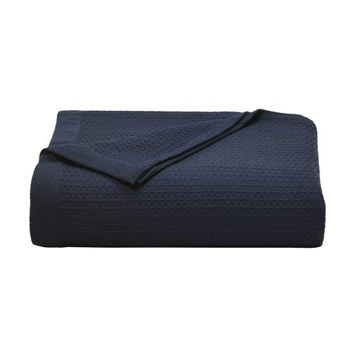 Nautica - King Blanket, Diamond Weave Cotton Bedding, Medium-Weight for All Seasons, Oeko-Tex Certified (Baird Navy)