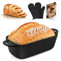 Lvmol 9.5×5 Inch Cast Iron Loaf Pan - Pre-Seasoned Sourdough Bread Baking Pan, Even Heat Distribution for Homemade Bread