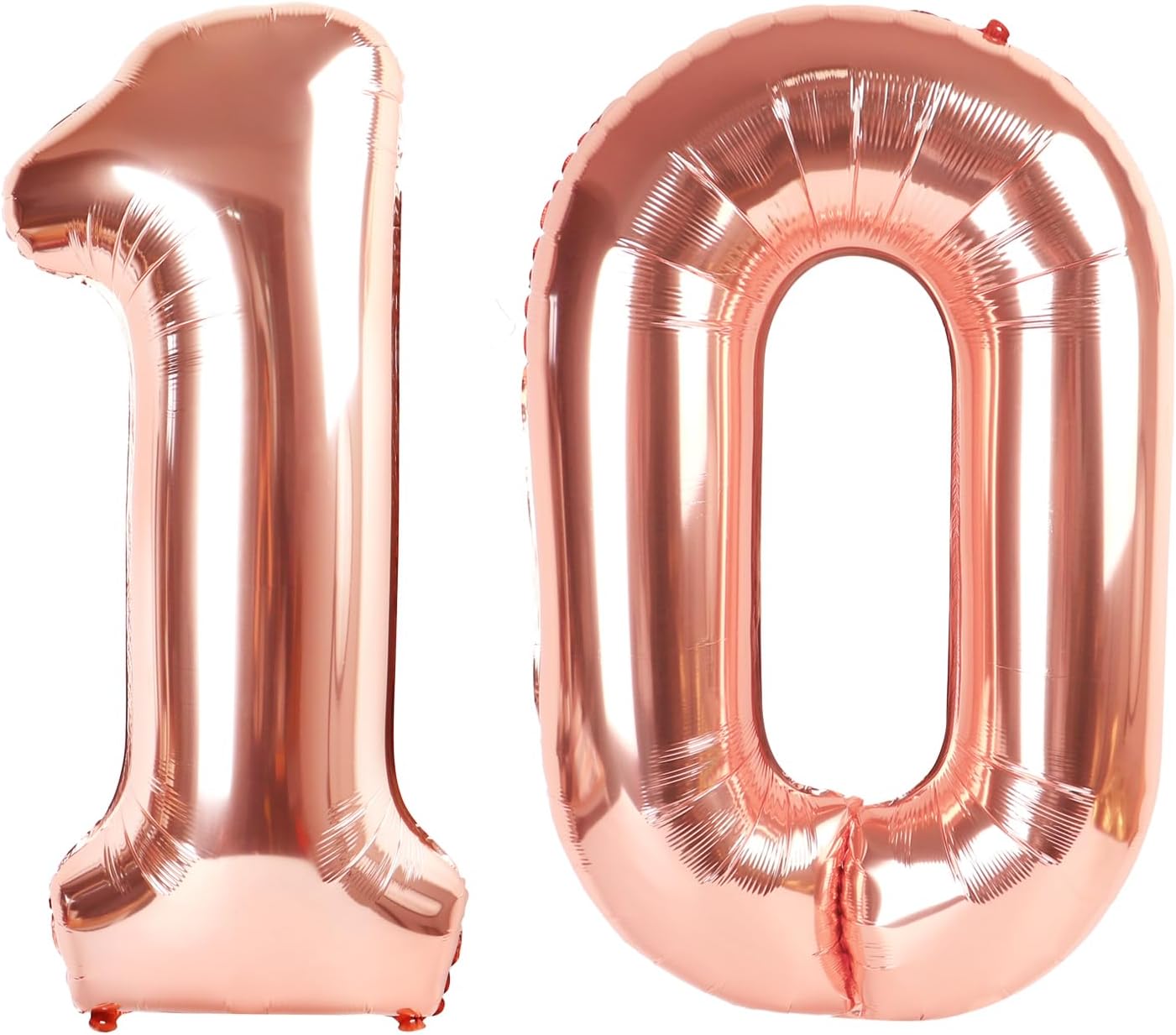 Rose Gold Number 10 Balloon - 40 Inch Foil Balloon for 10th Birthday & Wedding Celebrations