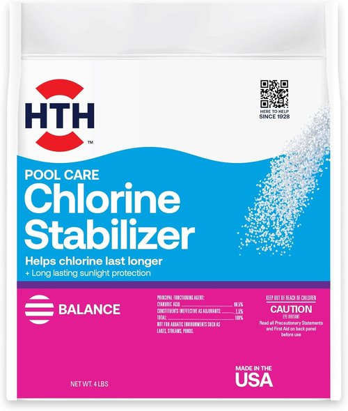 HTH 67061 Pool Care Stabilizer - Extend Chlorine Life & Protect from Sunlight | 4 Lbs