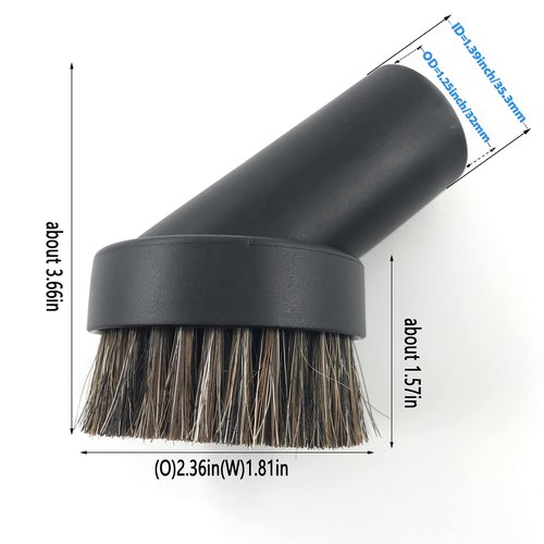 SCStyle 1.25 Inch Round Soft Mixed Horse Hair Vacuum Cleaner Dust Brush.1.25" Vacuum Attachment Replacement,Please Check Our Brush Size Picture and Installation Picture Before Purchase.1Pcs