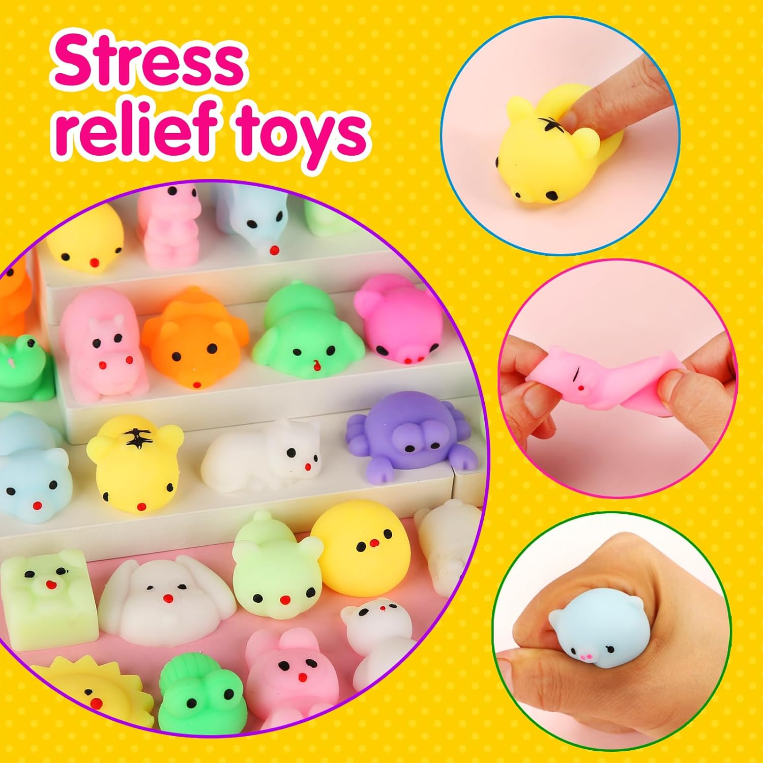Skiennix Mochi Squishy Toys - 200 Pcs Kawaii Party Favors for Kids & Teens | Perfect for Birthdays & Goodie Bags