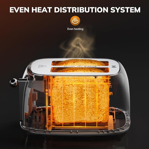 Keenstone 2-Slice Smart Touch Screen Toaster - Retro Stainless Steel with 6 Browning Levels | White
