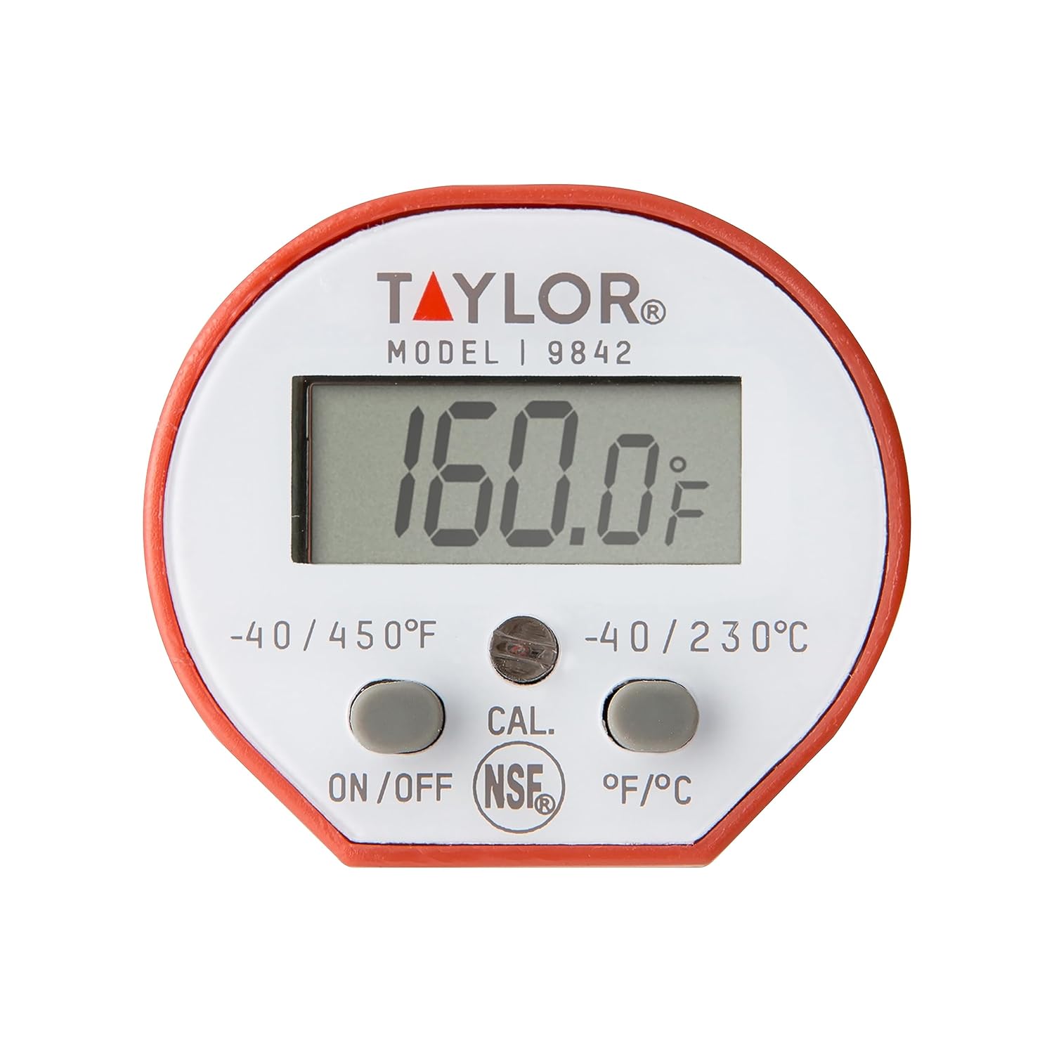 Taylor Waterproof Digital Instant Read Thermometer - Perfect for Cooking, BBQ, and Baking | Includes Pocket Sleeve Clip, Red