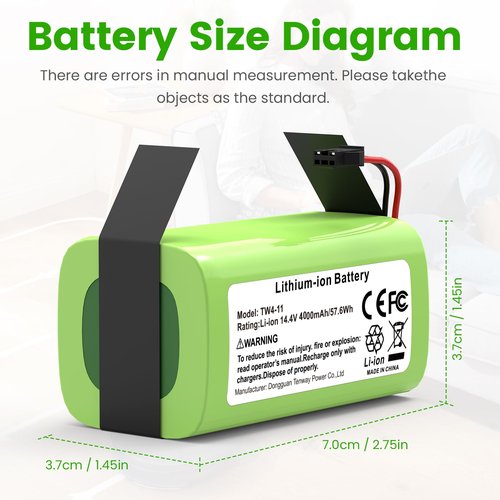 Futurebatt 4000mAh 14.4V Replacement Battery for Ecovacs for Deebot N79 N79S DN622 Eufy RoboVac 11 11S 11S MAX 12 15C 15C-MAX 15T 30 30C 30MAX 35C Shark RV750 RV720 RV700 Battery Pack