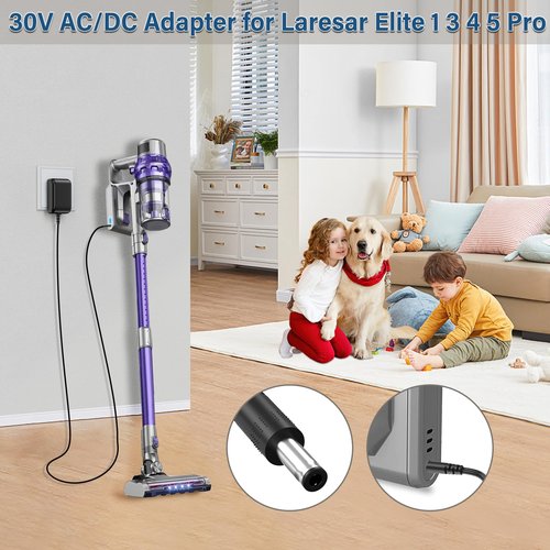 30V Vacuum Cleaner Charger Compatible with Laresar 25.9V 30V Li-ion Battery Cordless Stick Vacuum Cleaners Power Cord AC Adapter for Laresar Elite 5 3 4 1 Pro Model Elite 5 Elite 4 Elite 3 Elite 1 Pro
