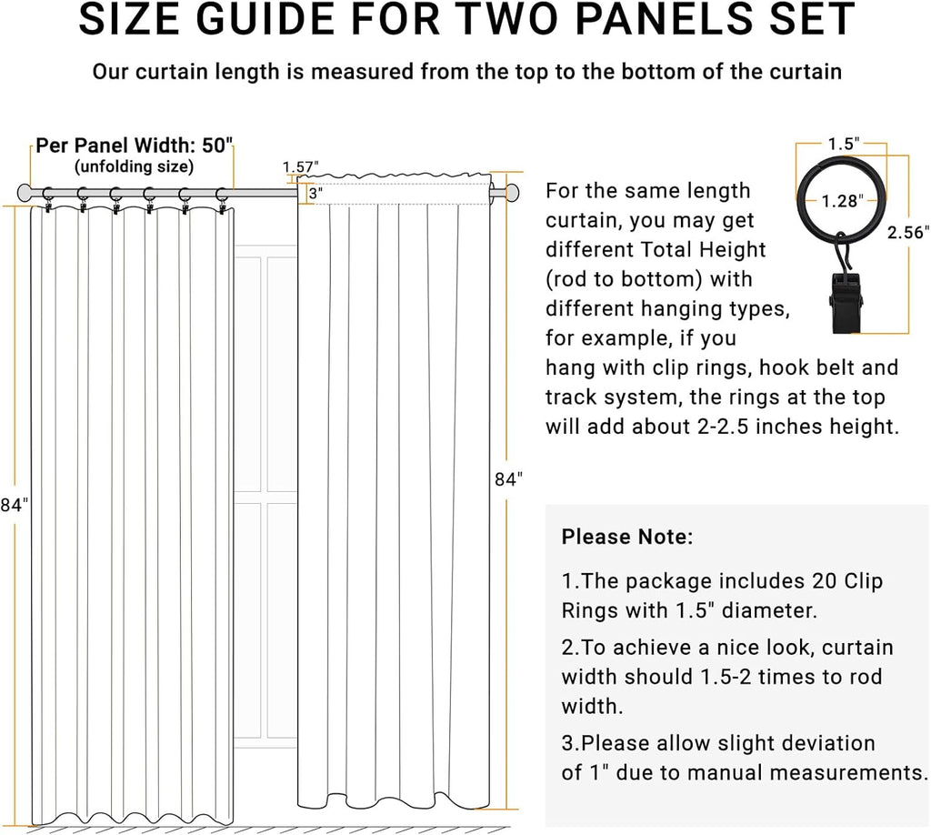 Skiennix 100% Blackout Curtains - Thermal Insulated Faux Linen | 84-Inch Length, 2 Panels, Beige
