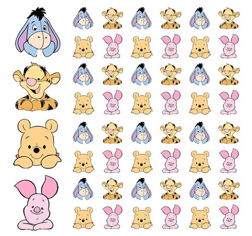 48Pcs Classic Winnie Cupcake Toppers - Baby Shower and Birthday Party Cake Decorations, Party Supplies