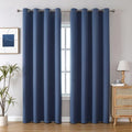 ChrisDowa Blackout Curtains - 108-Inch Long Grommet Thermal Insulated Panels | Stone Blue, 2-Panel Set