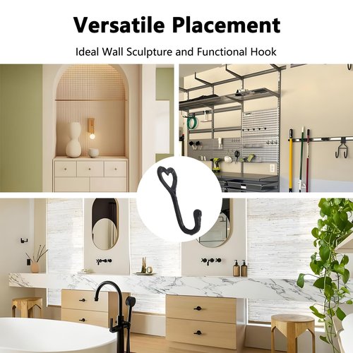 KMYZQDV Heart Ring Hook Cast Iron Wall Hooks for Kitchen Wedding Towel Hangers Cute Love Decorative Hook for Hanging Apron Bath Hat Cap Scarf Bag Coat Purse Cup Garage Decor