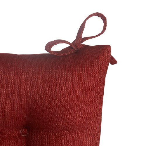 Klear Vu Omega Non-Slip Rocking Chair Cushion Set with Thick Padding and Tufted Design, Includes Seat Pad & Back Pillow with Ties for Living Room Rocker, 17x17 Inches, 4 Piece Set, Flame Red