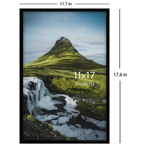 THCASITO Picture Frames 11x17 Black Photo Frames without Mat for Wall Decor, Set of 2