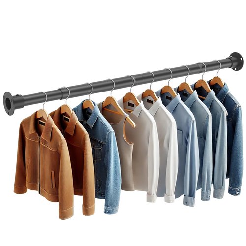 Adjustable Closet Rod 35-125 Inch - 1.3”Diameter Heavy Duty Closet Rods for Hanging Clothes - Simple Clothes Rod for Closet - Versatile Closet Poles for Hanging Clothes - Closet Bar