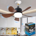 Dalouguan Socket Fan Light with Remote, 18" Wood Dimmable LED Small Ceiling Fans with Lights, 3 Colors 3000K-6500K Replacement Light Bulb Fan for Bedroom Kitchen Living Room Garage