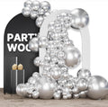 PartyWoo Silver Balloon Arch Kit - 155 Pcs in Various Sizes for Birthday, Graduation, Wedding Decor