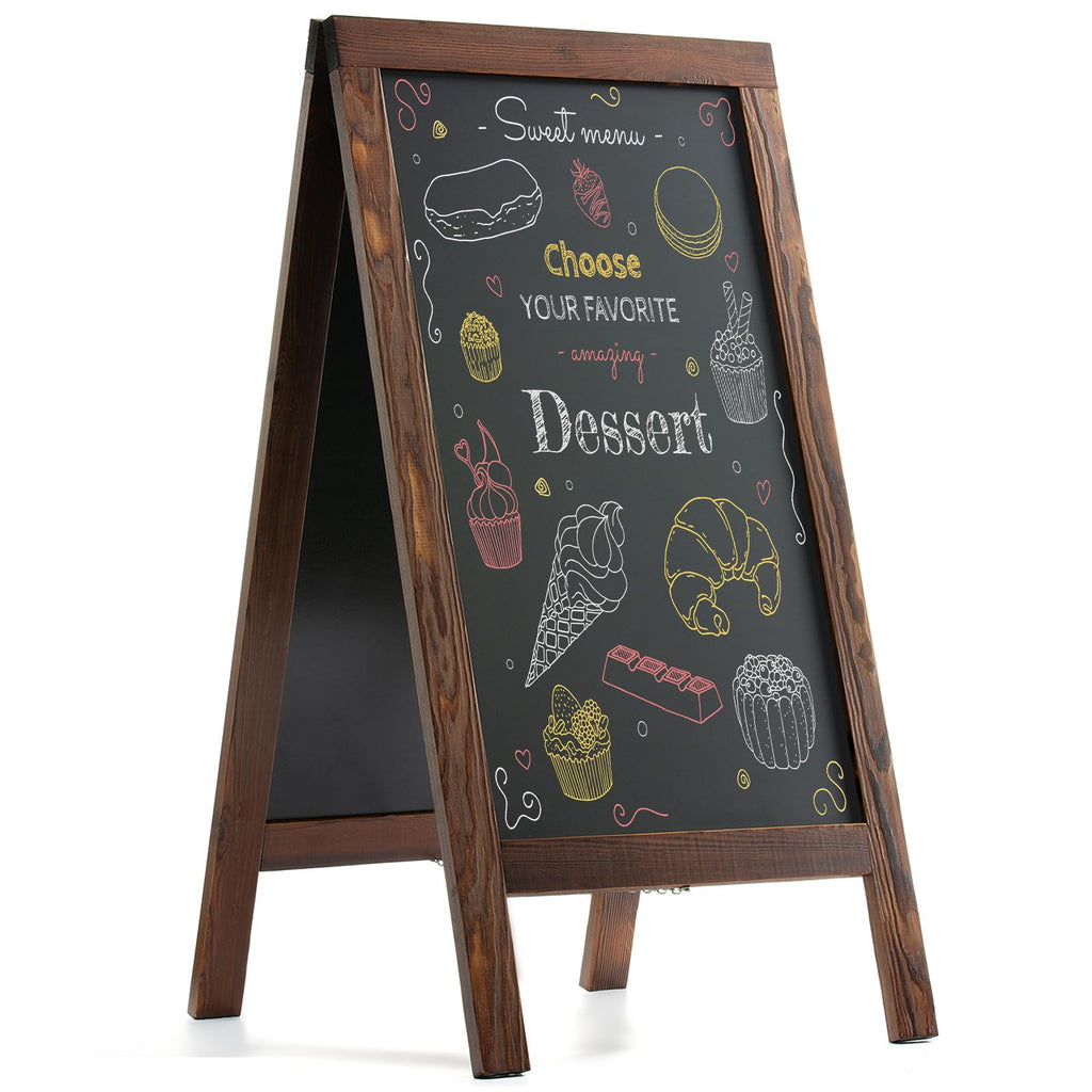 DAHAPYBOO Sandwich Board 48"x24" Solid Pine Wood Rustic Brown