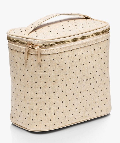 Kate Spade New York Insulated Lunch Tote, Cute Lunch Bag for Women, Compact 8 x 4.5 x 7.23" Size, Deco Dots (Out To Lunch)