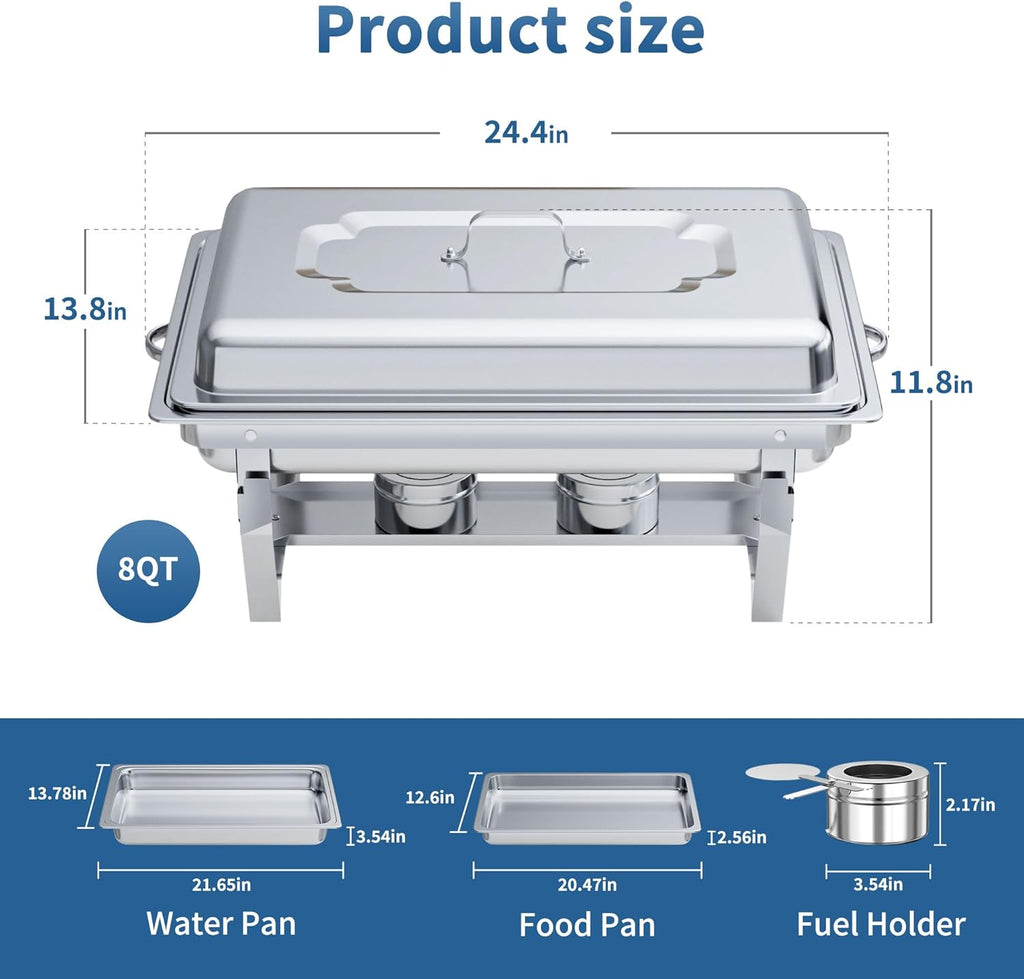 ROTTAY Chafing Dishes Set - Premium Buffet Warmers with Lids for Catering | Food Serving Solutions