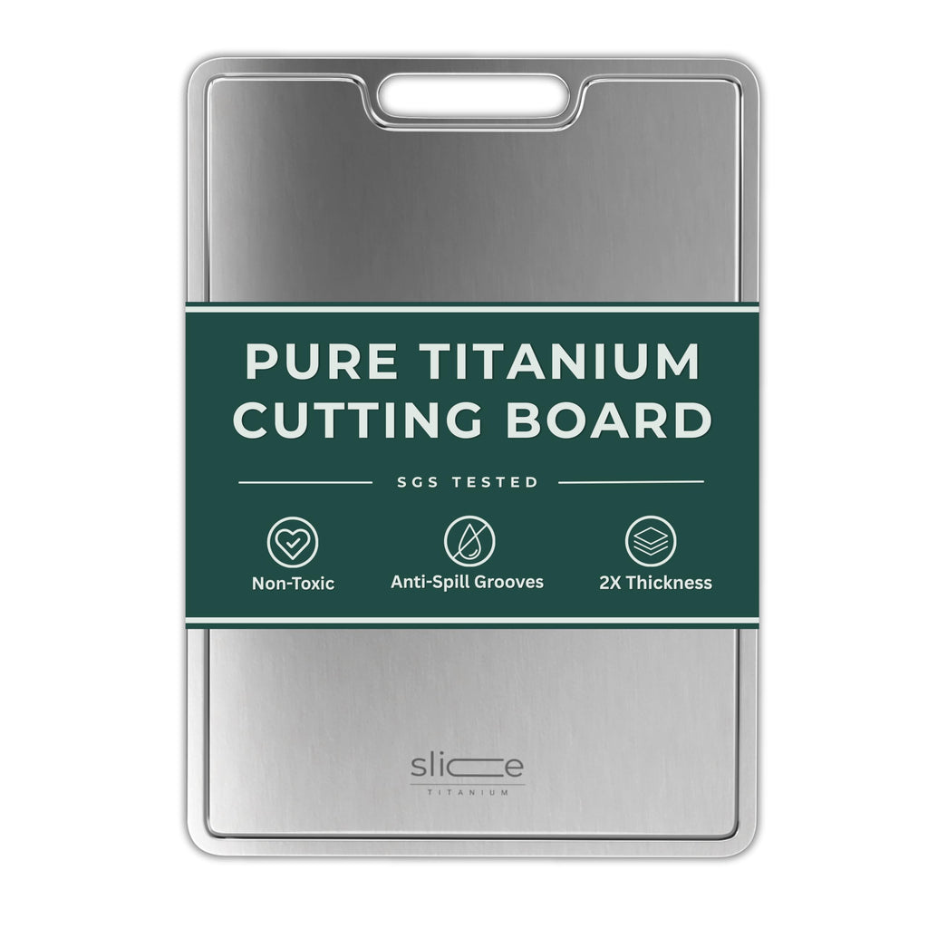 Real Titanium Cutting Board for Kitchen, Pure Titanium Large 15x11 Metal Cutting Boards for Meat and Vegetables, Food Safe, Dishwasher Safe