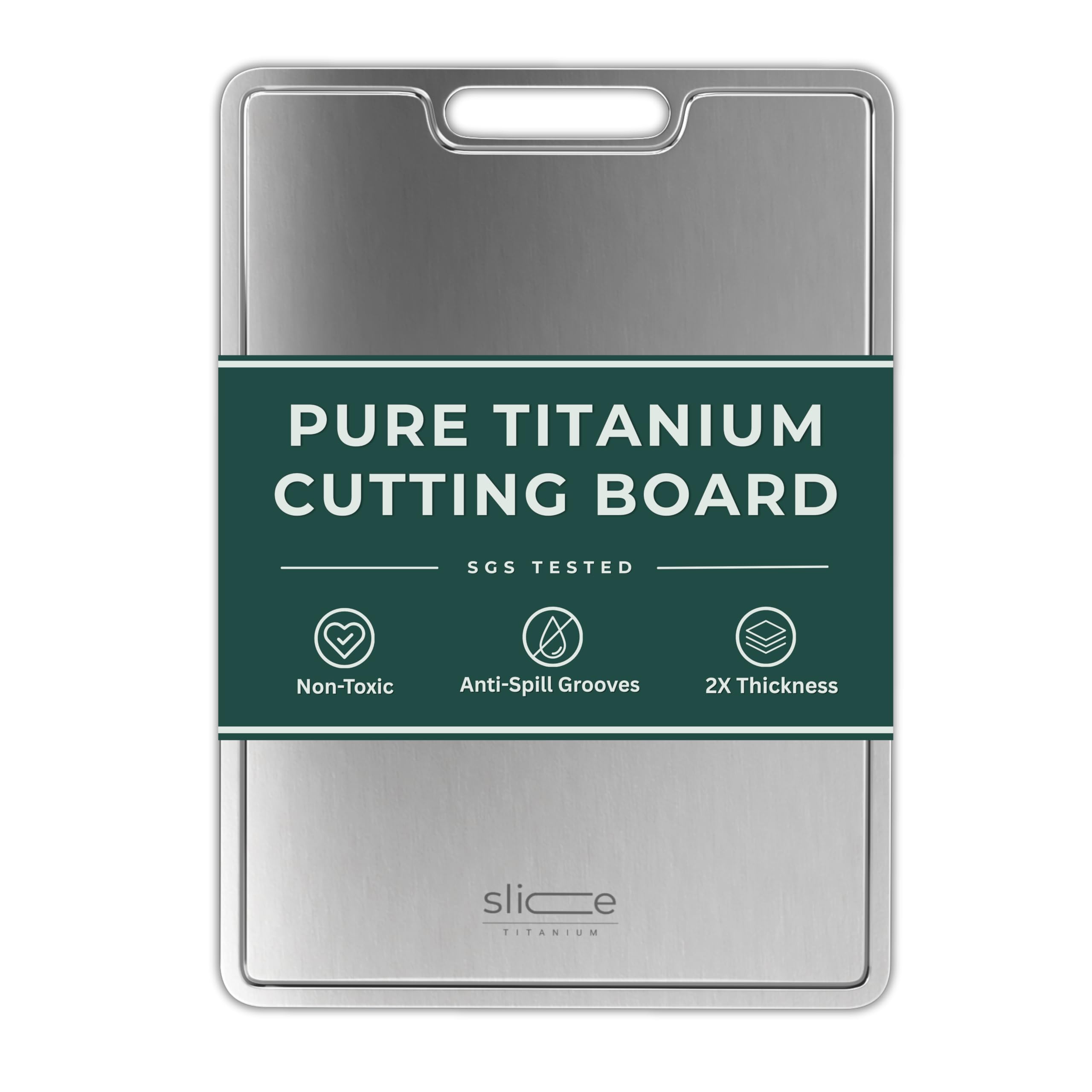 Real Titanium Cutting Board for Kitchen, Pure Titanium Large 15x11 Metal Cutting Boards for Meat and Vegetables, Food Safe, Dishwasher Safe