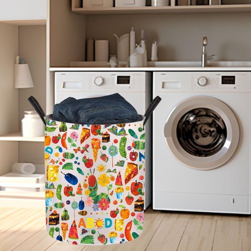 JNIAP Caterpillar Laundry Baskets Caterpillar Book Storage Basket Butterfly Teacher Gifts Caterpillar Laundry Hampers (ABCD LB)