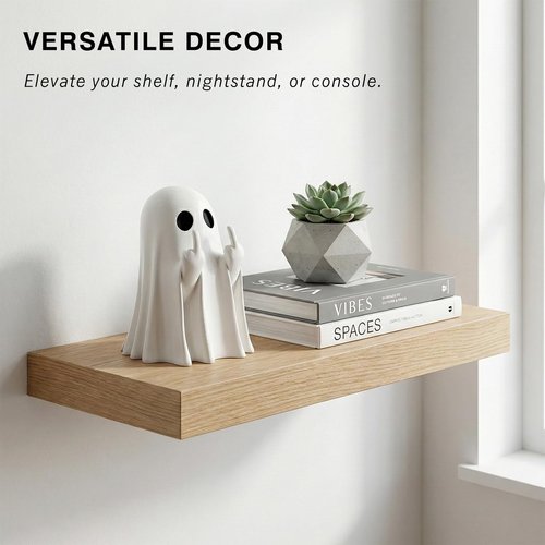 ZUZIF Halloween Ghost Figurine - Spooky Resin Statue, Cute Finger Ghost Ornaments, Perfect for Indoor & Porch Decor