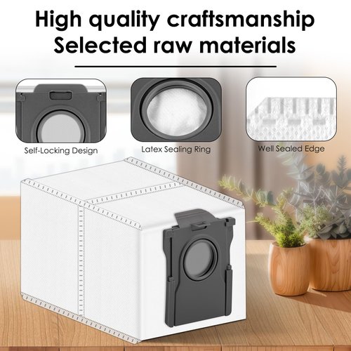 (9 Pack) Replacement Vacuum Dust Bags for Dreame L40 Ultra/ L10s Pro Ultra/ X30 Ultra/ X40 Ultra/ L10s Ultra Gen 2/ X50 Ultra Robot Vacuum Cleaner, Replacement Canister Vacuum Bags