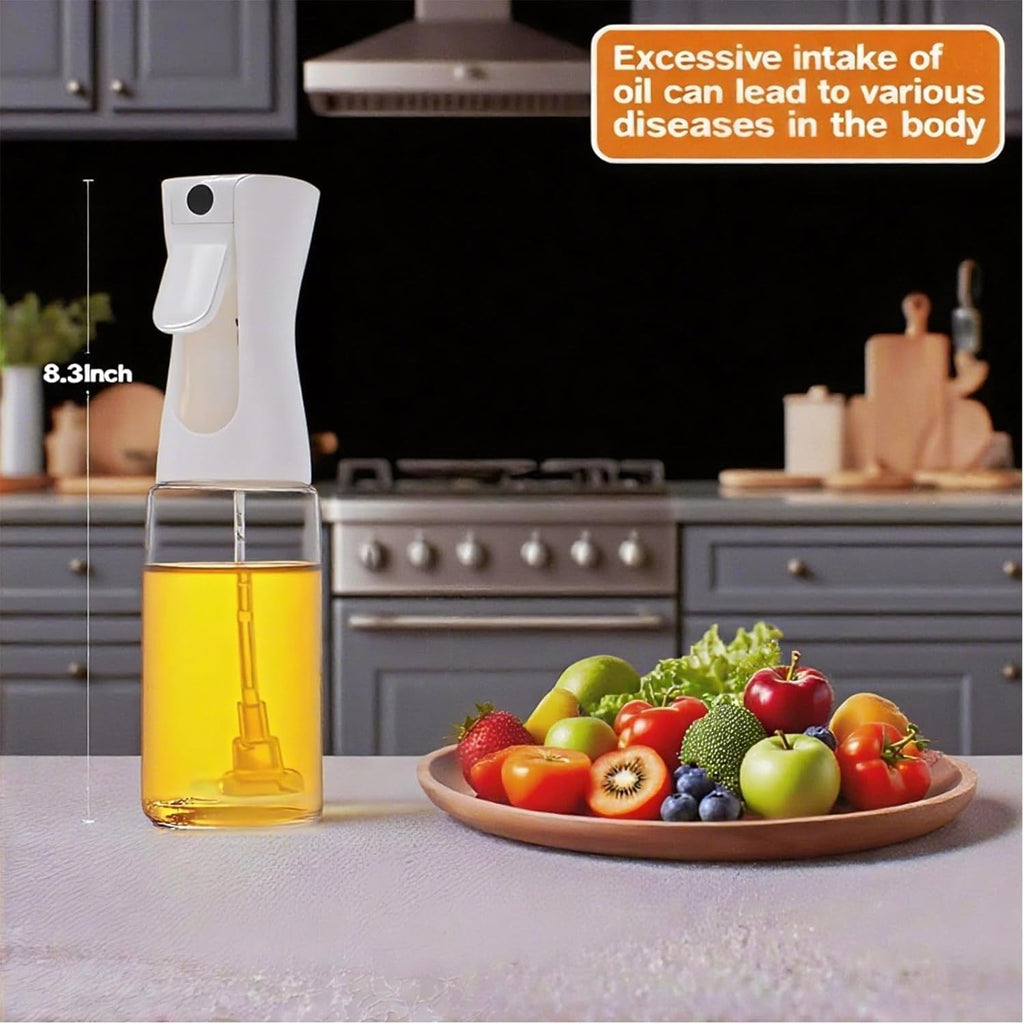Olive Oil Sprayer - 220ml Glass Dispenser for Cooking | Food-Grade Premium Spray Bottle with Portion Control