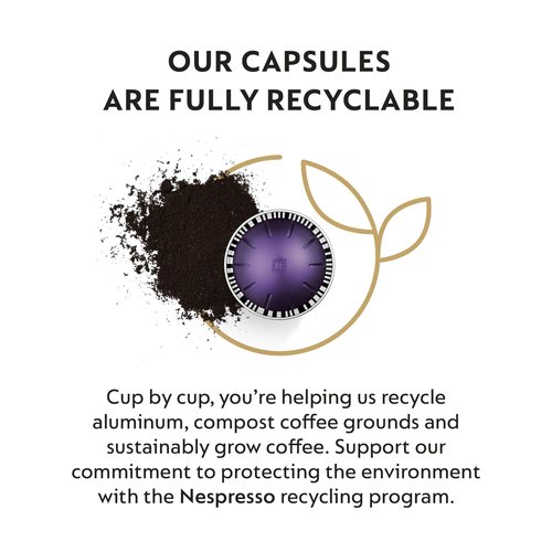 Nespresso Capsules Vertuo, Altissio, Medium Roast Espresso Coffee, 50 Count Espresso Pods, Brews 1.35oz.