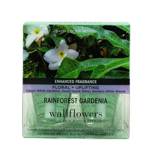 Bath & Body Works Rainforest Gardenia Wallflowers Home Fragrance Refills - ENHANCED FRAGRANCE - 2 Pack