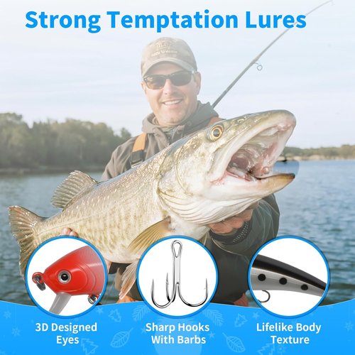 Fishing Advent Calendar 2025 - 24 Days of Premium Fishing Lures for Men & Teens | Perfect Xmas Gift