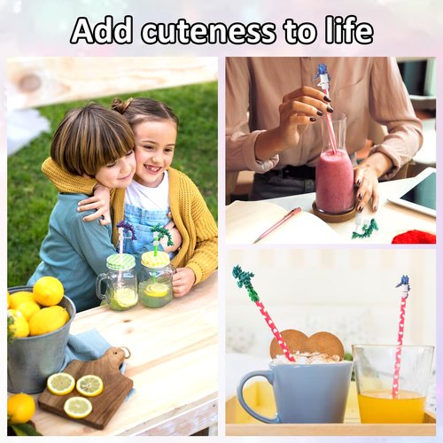 Habbiful 2 PCS Dragon Straw Toppers for Stanley Cups Silicone 3D Printed Dragon Straw Covers Compatible with Stanley 30 & 40oz Cup Accessories for Gifts Birthday Party Decoration