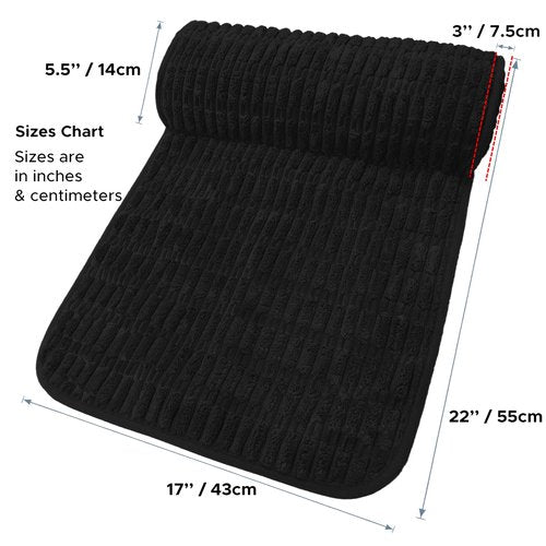YSYY Memory Foam Headrest Pillow for Neck Pain Relief & Cervical Support - Ergonomic Neck Cushion for Office Chair, Car, Recliner, Sofa - Breathable & Pressure Relief (Black, 17" W x 2.7" D)